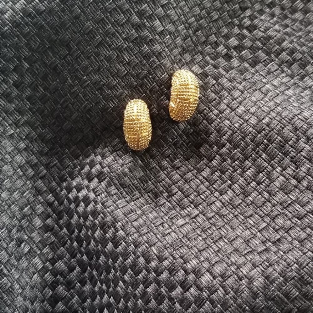 Dior Gold Textured Earrings